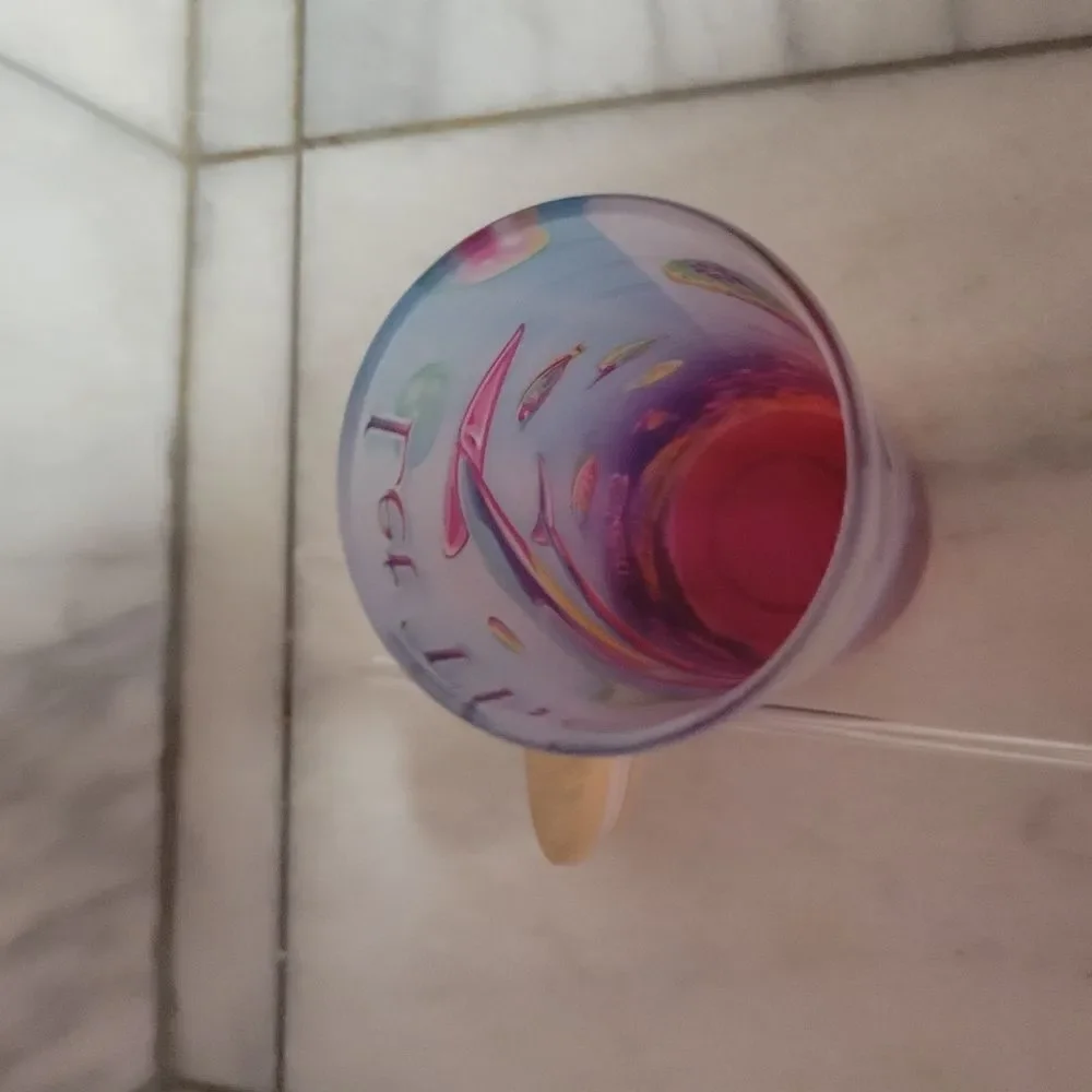 Multicolor Tumbler w/ Wooden Lid & Straw Dolphins Jellyfish Underwater Sea